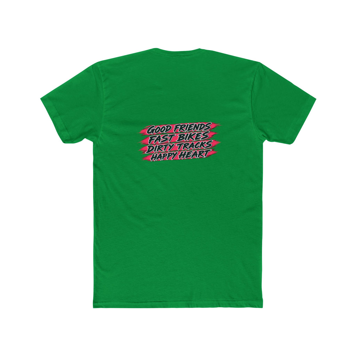 Flat Track Racing Tee — 'Flat Track Racing' Script Front & 'Good Friends, Fast Bikes...' Back