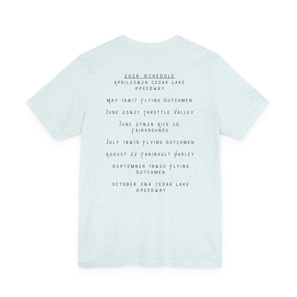 Minnesota Hot Mom's Tee — 2026 Racing Schedule Back Print T‑Shirt