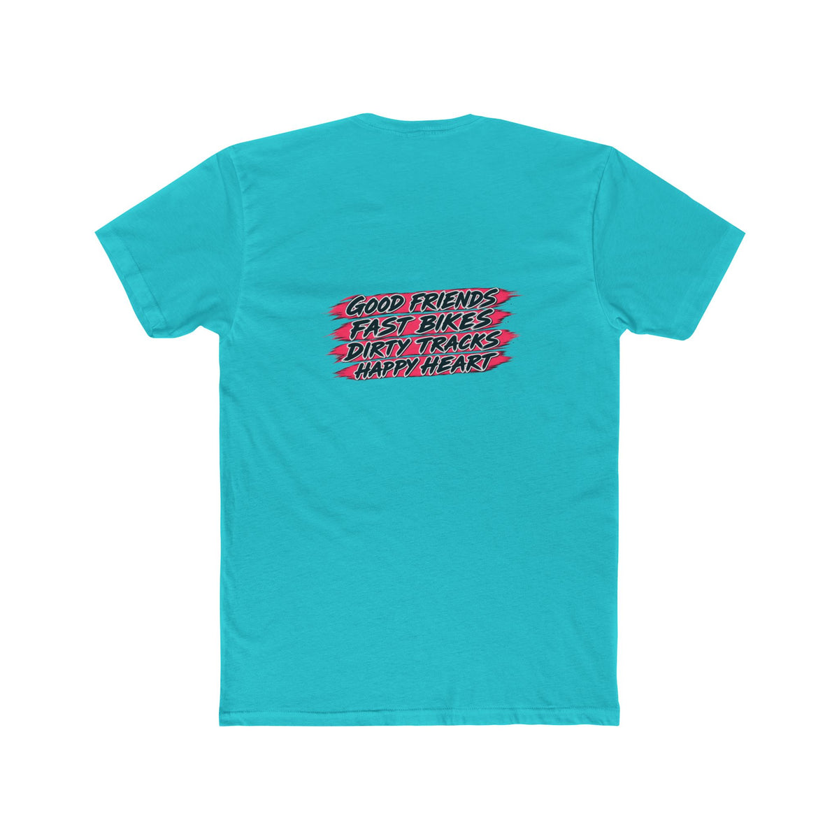 Flat Track Racing Tee — 'Flat Track Racing' Script Front & 'Good Friends, Fast Bikes...' Back