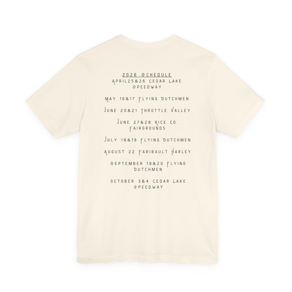 Minnesota Hot Mom's Tee — 2026 Racing Schedule Back Print T‑Shirt