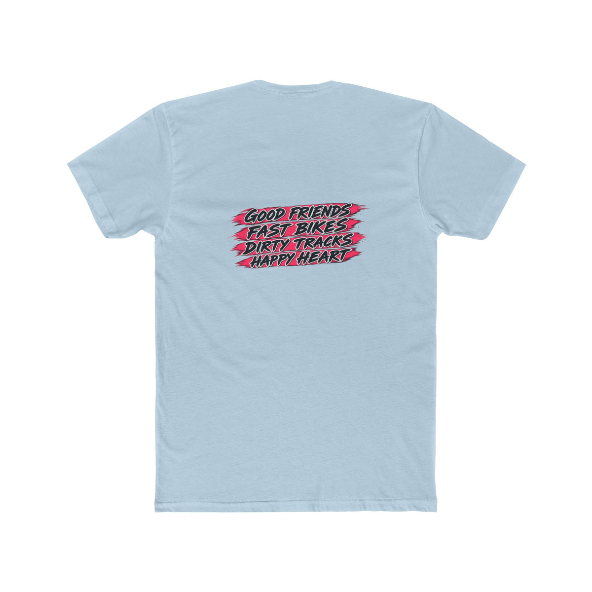 Flat Track Racing Tee — 'Flat Track Racing' Script Front & 'Good Friends, Fast Bikes...' Back