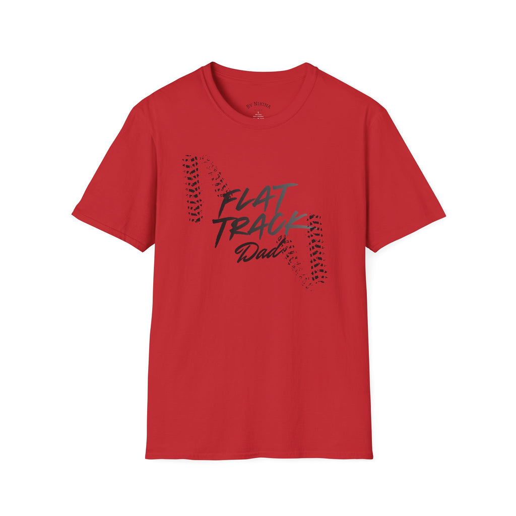 Flat Track Dad T‑Shirt — Moto Tire‑Track Racing Tee for Motorcycle Fathers
