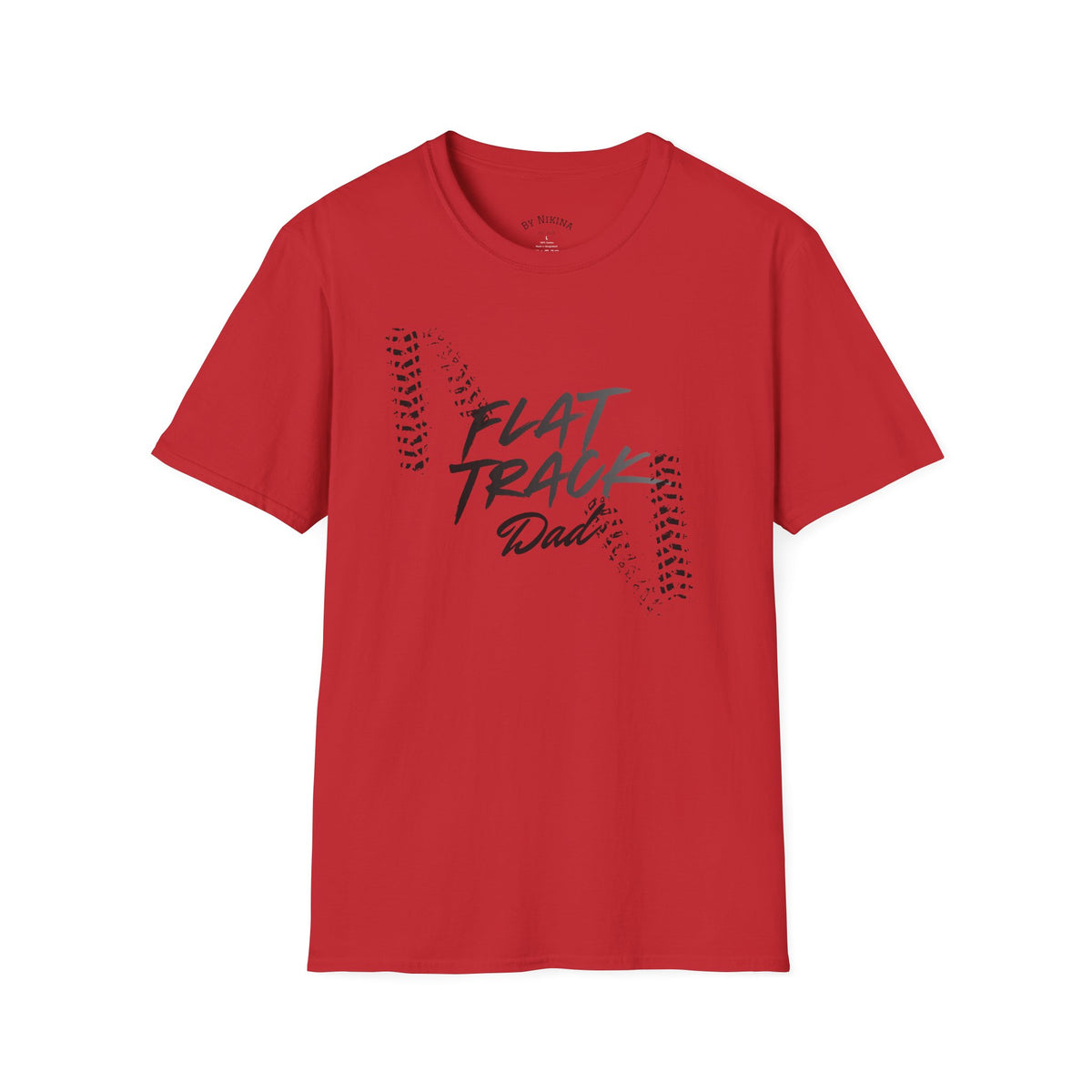 Flat Track Dad T‑Shirt — Moto Tire‑Track Racing Tee for Motorcycle Fathers