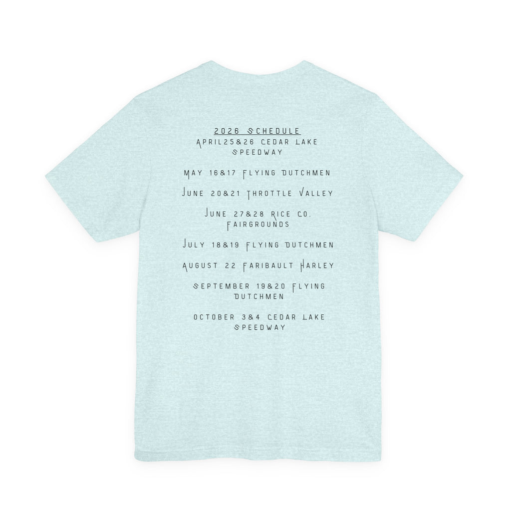 Minnesota Hot Mom's Tee — 2026 Racing Schedule Back Print T‑Shirt