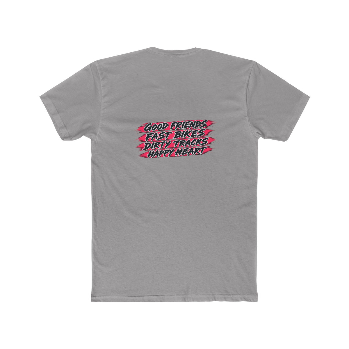 Flat Track Racing Tee — 'Flat Track Racing' Script Front & 'Good Friends, Fast Bikes...' Back