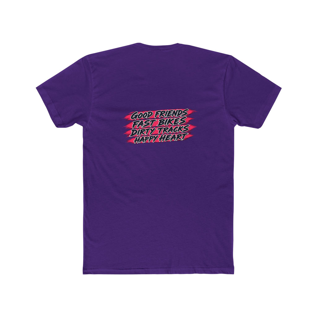 Flat Track Racing Tee — 'Flat Track Racing' Script Front & 'Good Friends, Fast Bikes...' Back