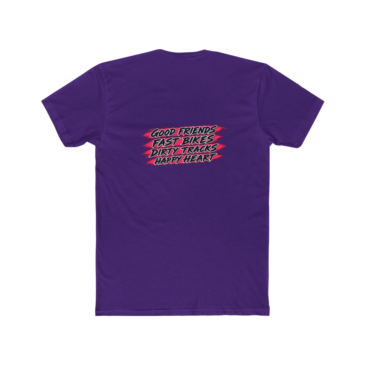 Flat Track Racing Tee — 'Flat Track Racing' Script Front & 'Good Friends, Fast Bikes...' Back