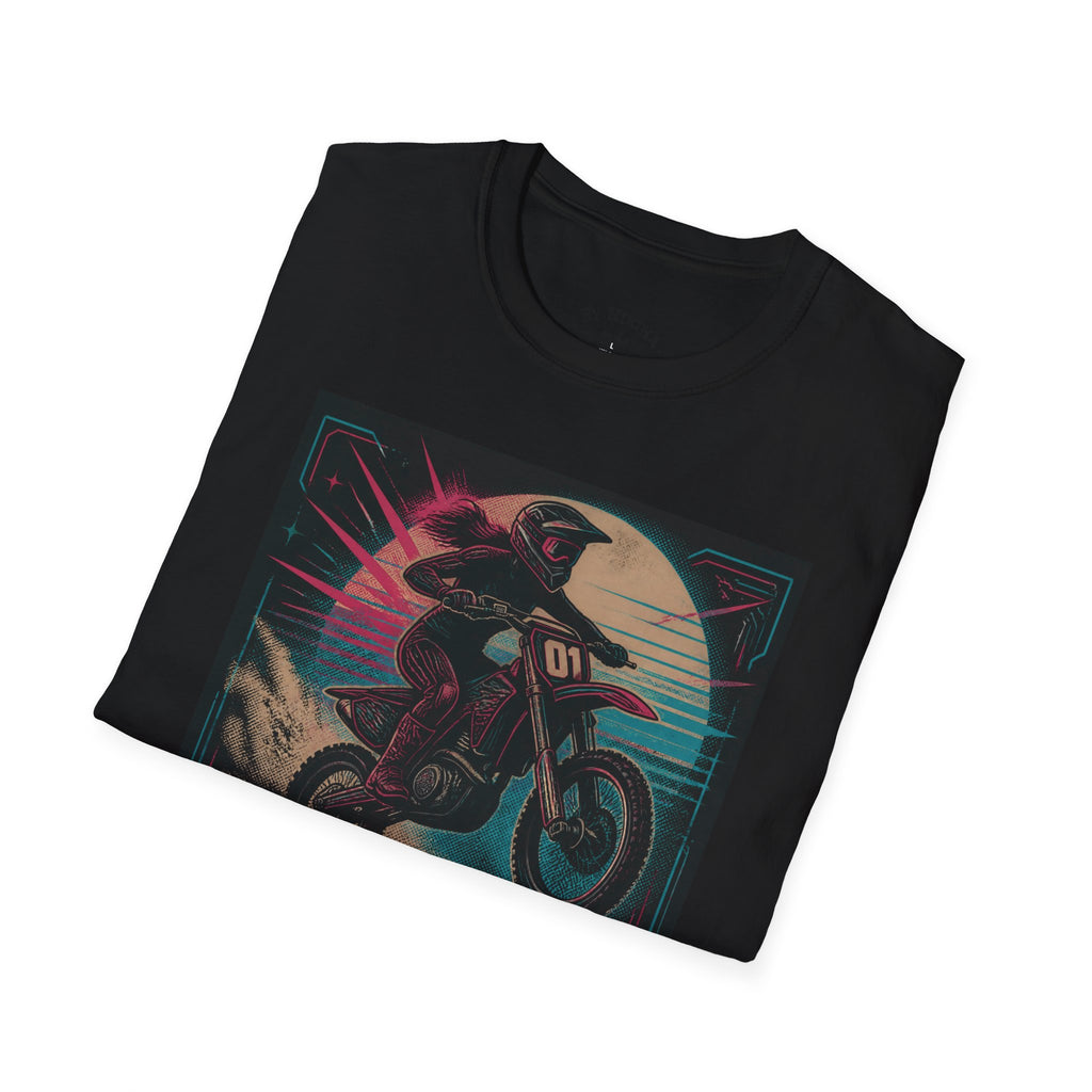 T-Shirt — "Hot Moms Race" Retro Motorcycle Vintage Graphic Tee