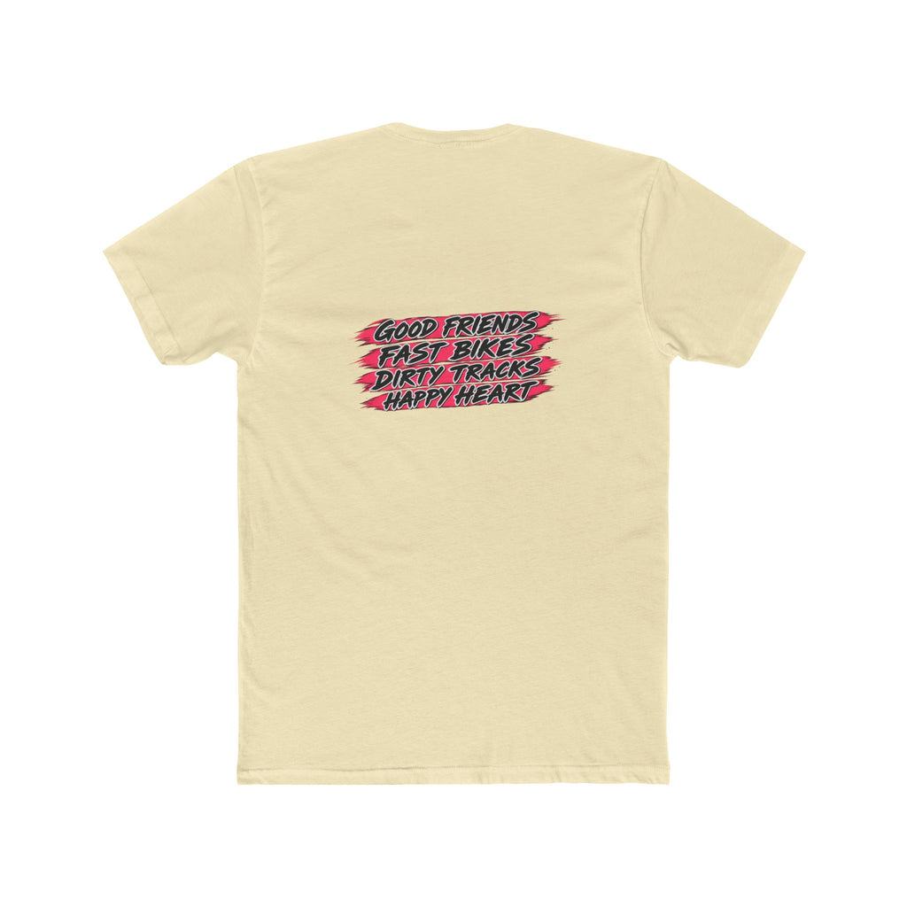 Flat Track Racing Tee — 'Flat Track Racing' Script Front & 'Good Friends, Fast Bikes...' Back