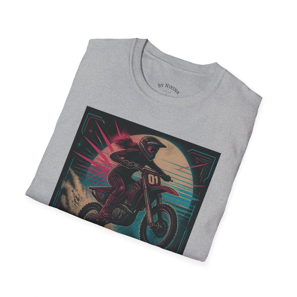 T-Shirt — "Hot Moms Race" Retro Motorcycle Vintage Graphic Tee