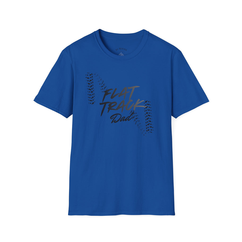 Flat Track Dad T‑Shirt — Moto Tire‑Track Racing Tee for Motorcycle Fathers