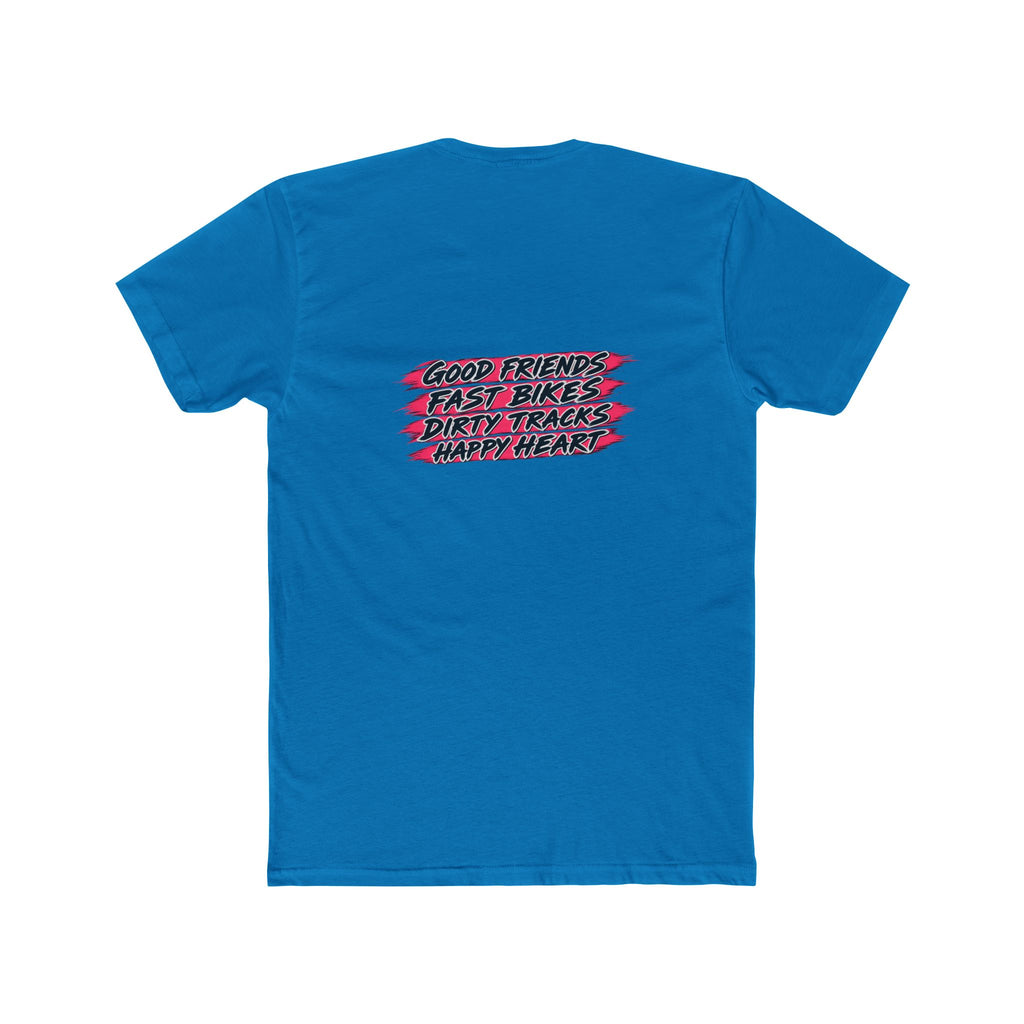 Flat Track Racing Tee — 'Flat Track Racing' Script Front & 'Good Friends, Fast Bikes...' Back