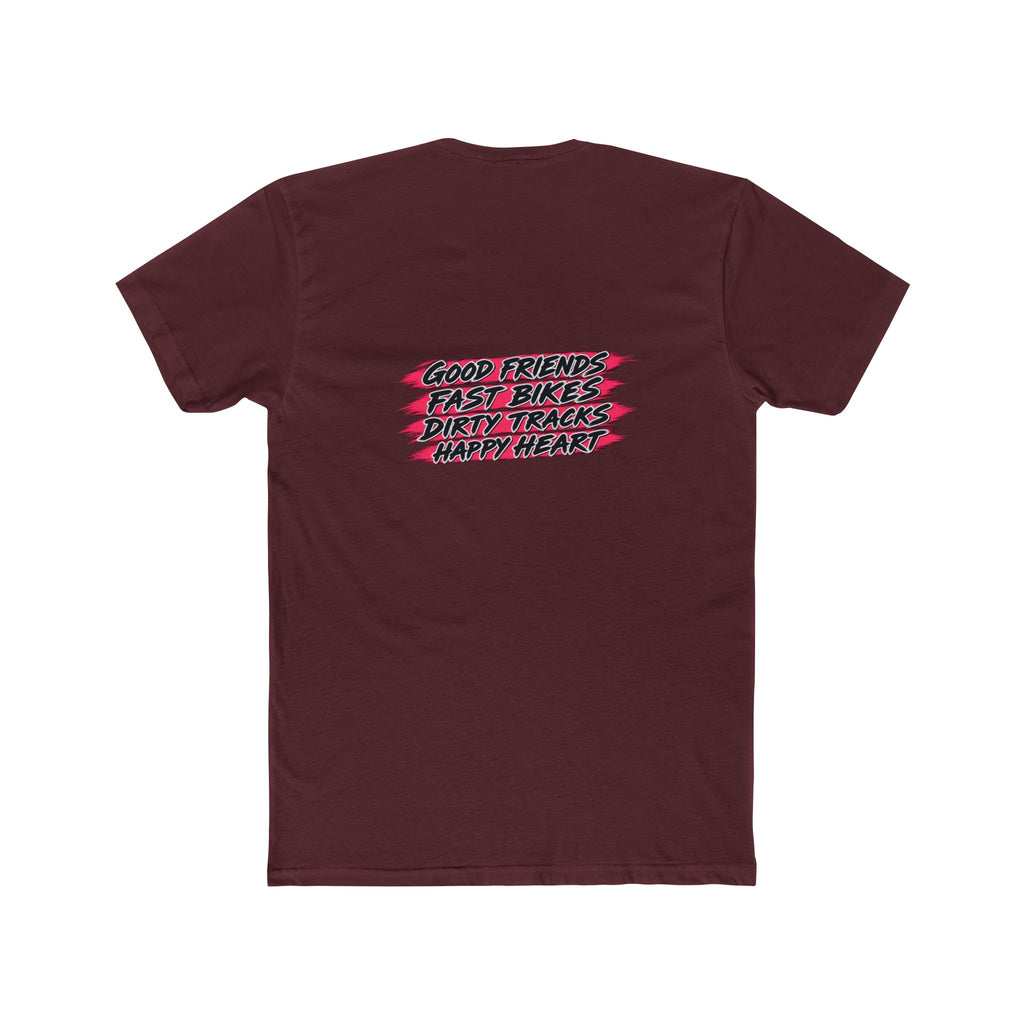 Flat Track Racing Tee — 'Flat Track Racing' Script Front & 'Good Friends, Fast Bikes...' Back
