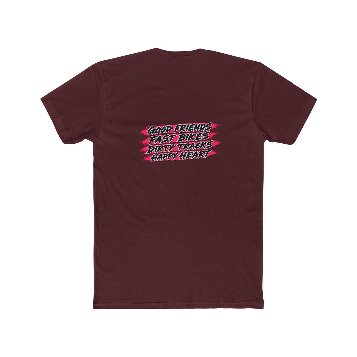 Flat Track Racing Tee — 'Flat Track Racing' Script Front & 'Good Friends, Fast Bikes...' Back