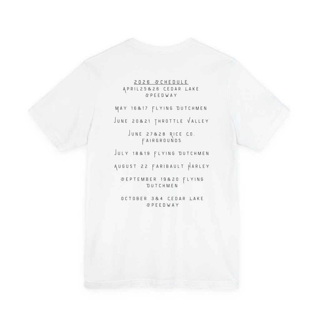 Minnesota Hot Mom's Tee — 2026 Racing Schedule Back Print T‑Shirt