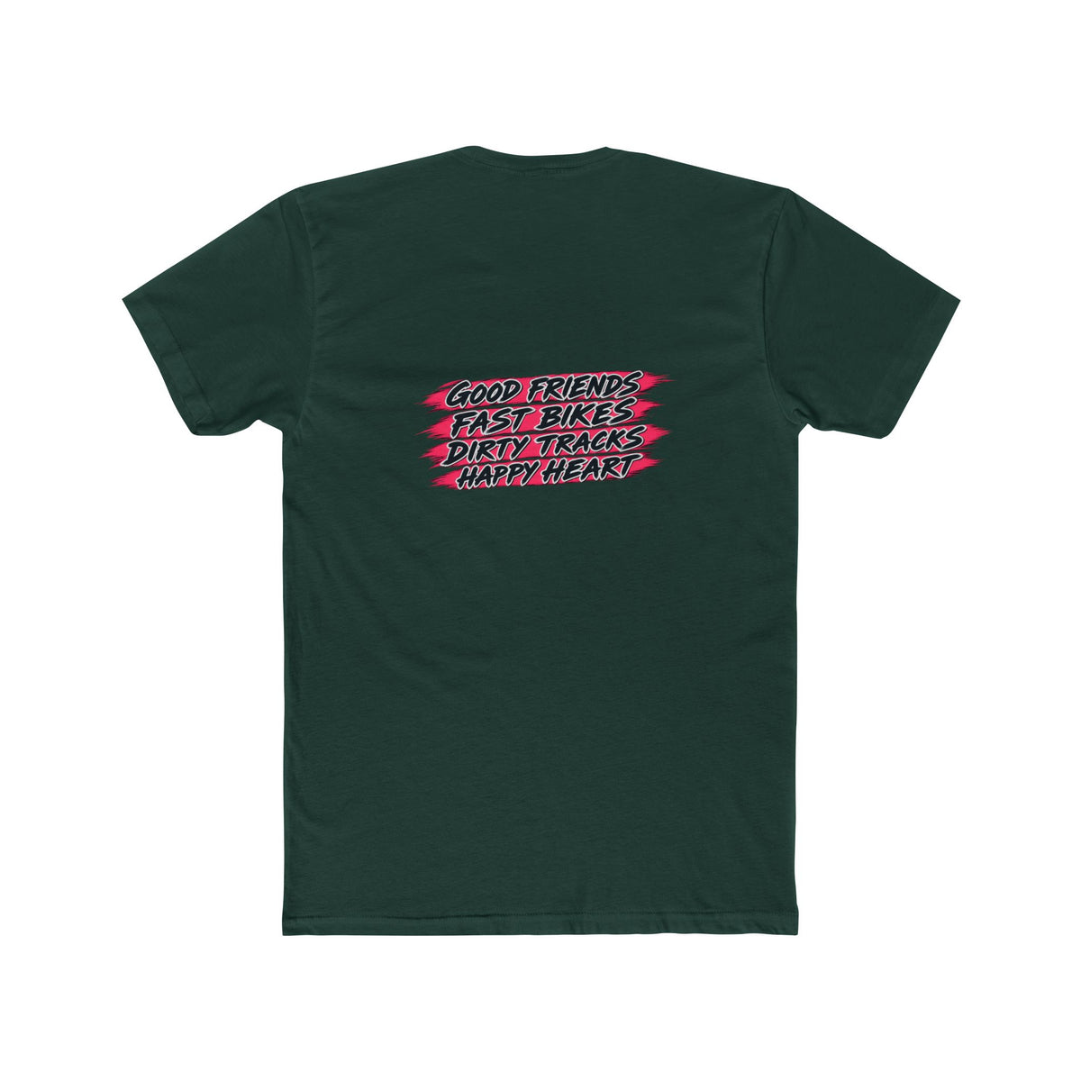 Flat Track Racing Tee — 'Flat Track Racing' Script Front & 'Good Friends, Fast Bikes...' Back