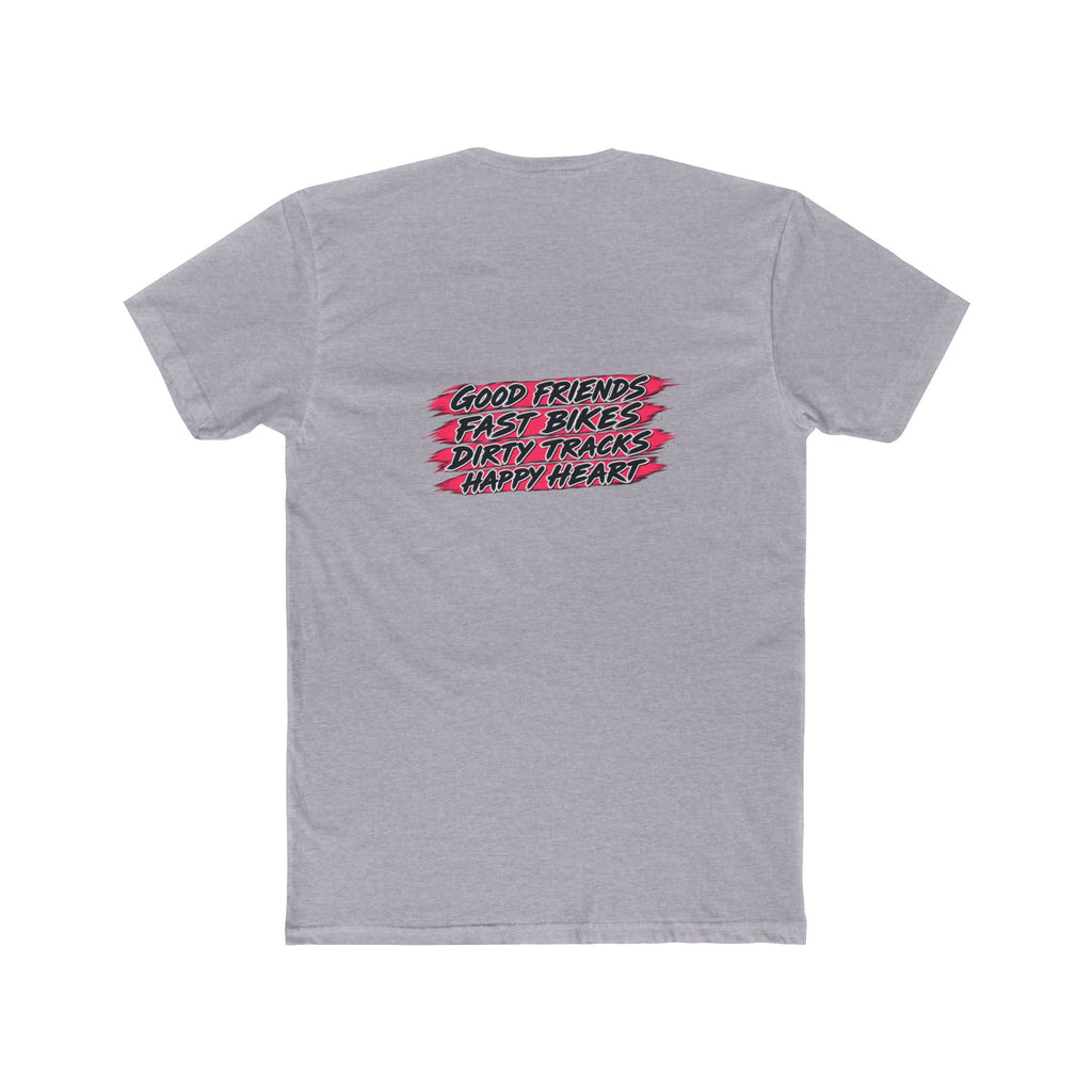 Flat Track Racing Tee — 'Flat Track Racing' Script Front & 'Good Friends, Fast Bikes...' Back