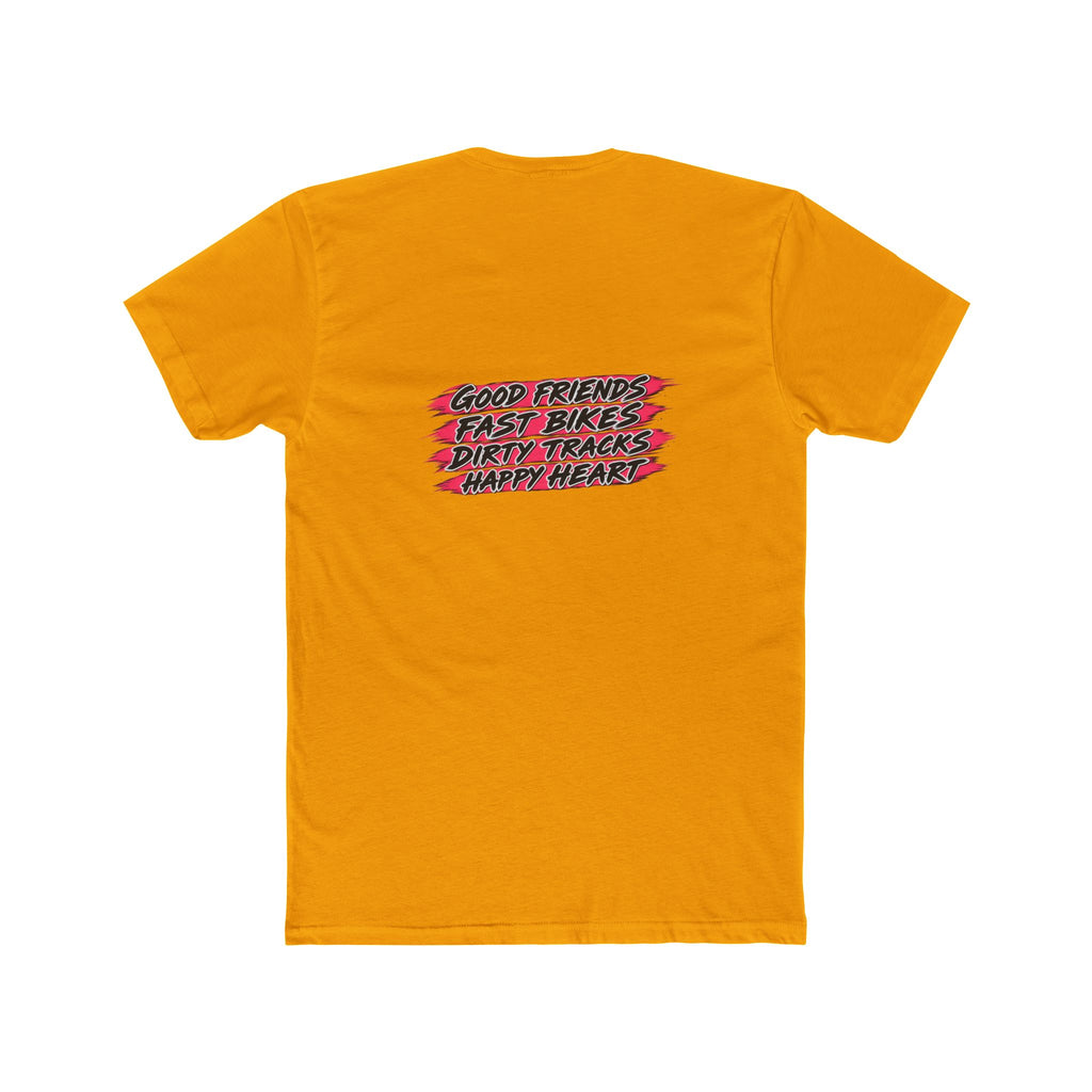 Flat Track Racing Tee — 'Flat Track Racing' Script Front & 'Good Friends, Fast Bikes...' Back