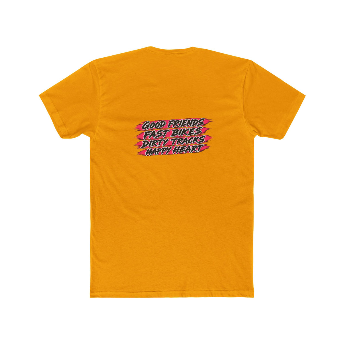 Flat Track Racing Tee — 'Flat Track Racing' Script Front & 'Good Friends, Fast Bikes...' Back