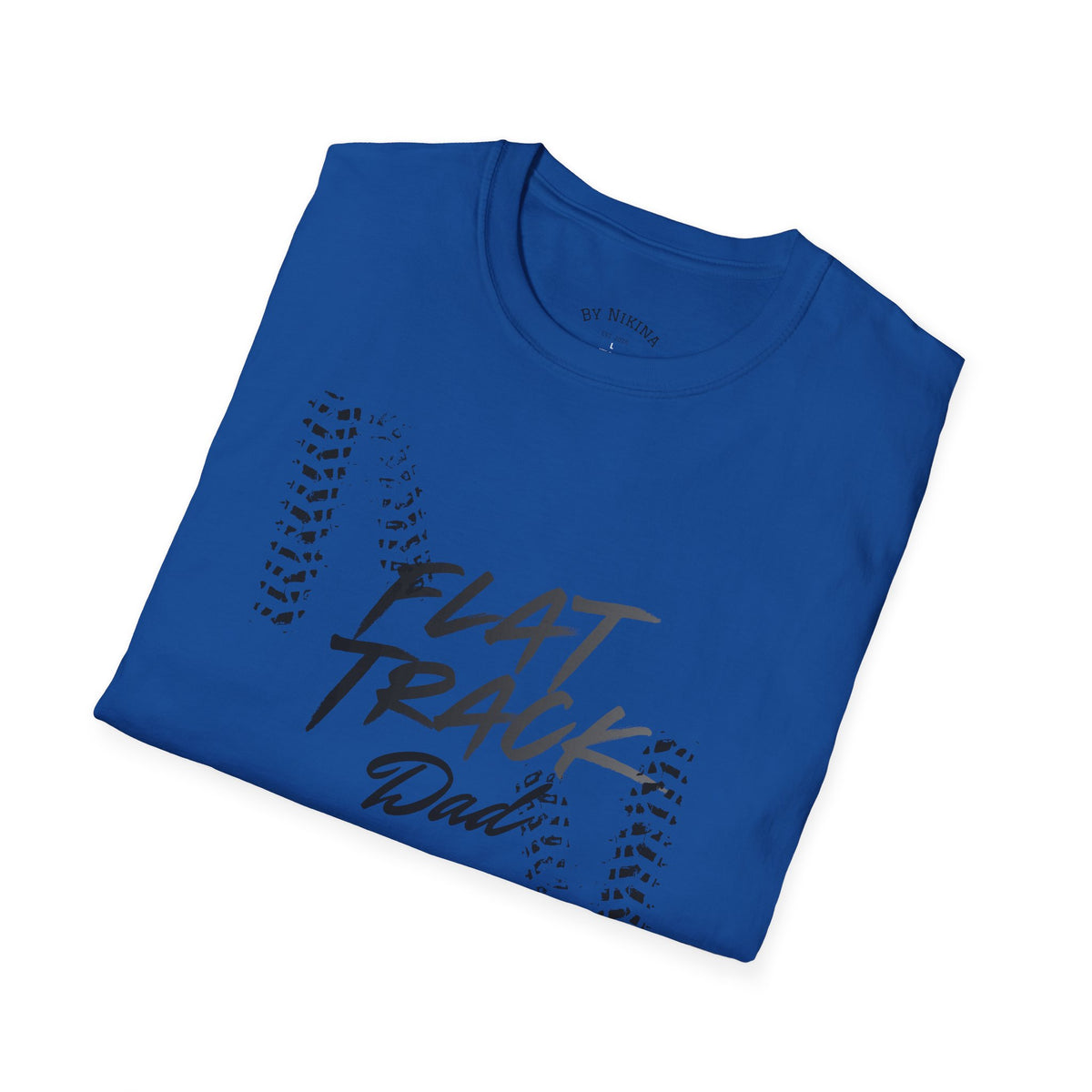 Flat Track Dad T‑Shirt — Moto Tire‑Track Racing Tee for Motorcycle Fathers