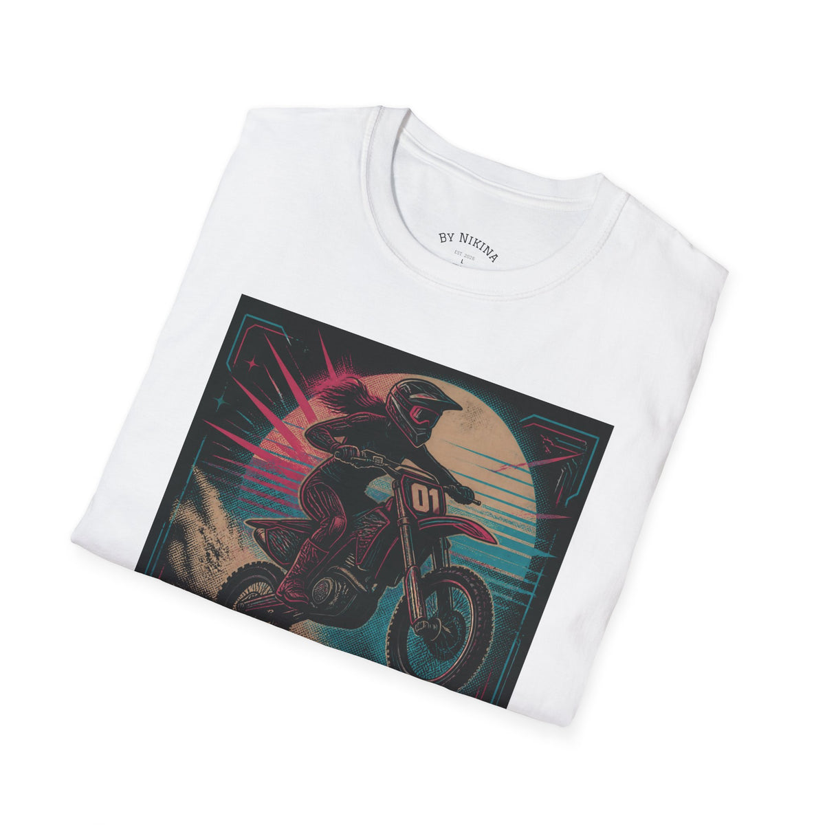 T-Shirt — "Hot Moms Race" Retro Motorcycle Vintage Graphic Tee