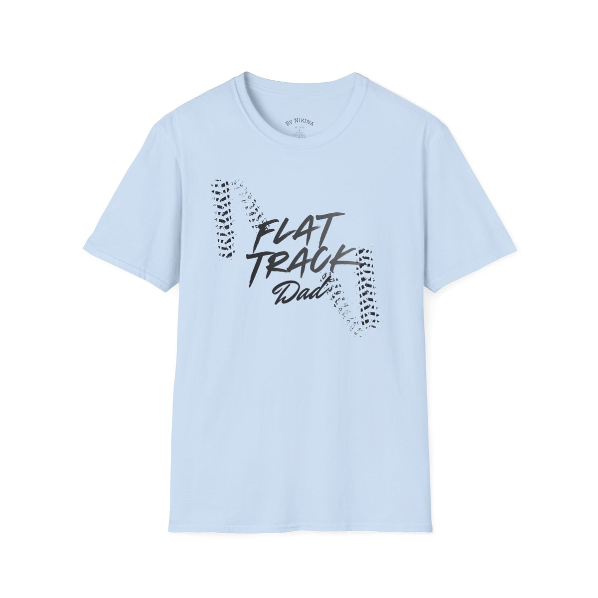Flat Track Dad T‑Shirt — Moto Tire‑Track Racing Tee for Motorcycle Fathers