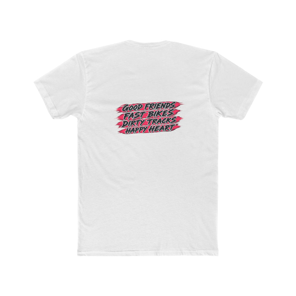 Flat Track Racing Tee — 'Flat Track Racing' Script Front & 'Good Friends, Fast Bikes...' Back