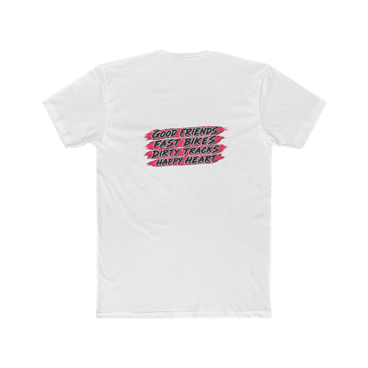 Flat Track Racing Tee — 'Flat Track Racing' Script Front & 'Good Friends, Fast Bikes...' Back