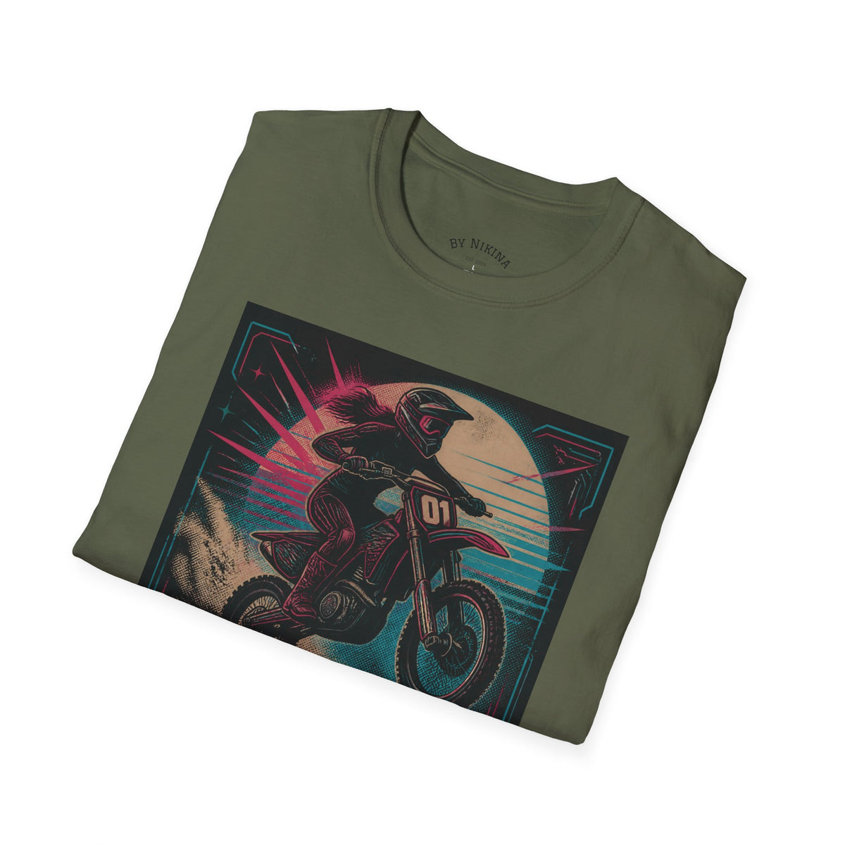 T-Shirt — "Hot Moms Race" Retro Motorcycle Vintage Graphic Tee