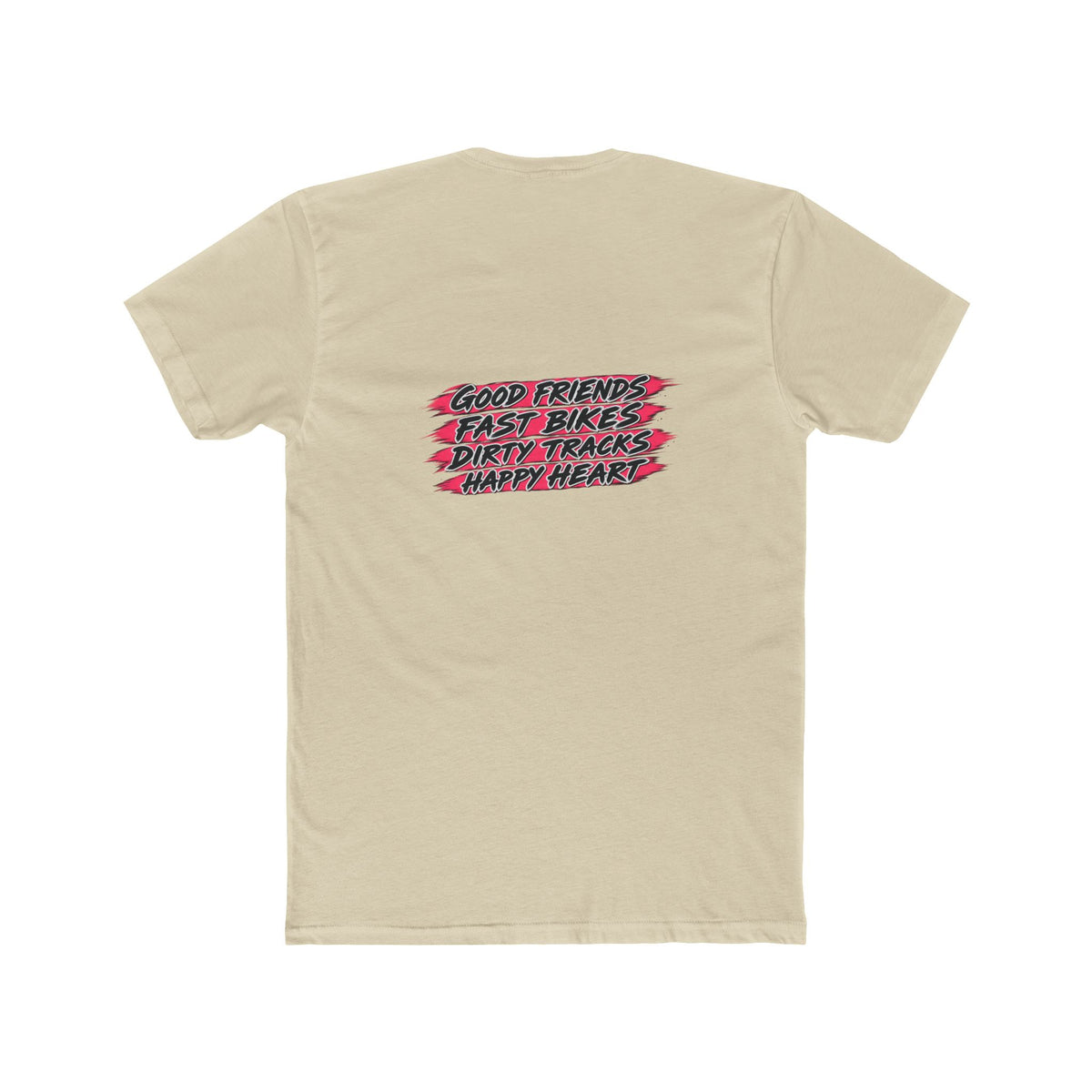 Flat Track Racing Tee — 'Flat Track Racing' Script Front & 'Good Friends, Fast Bikes...' Back