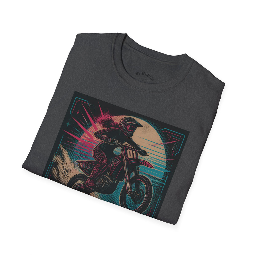 T-Shirt — "Hot Moms Race" Retro Motorcycle Vintage Graphic Tee