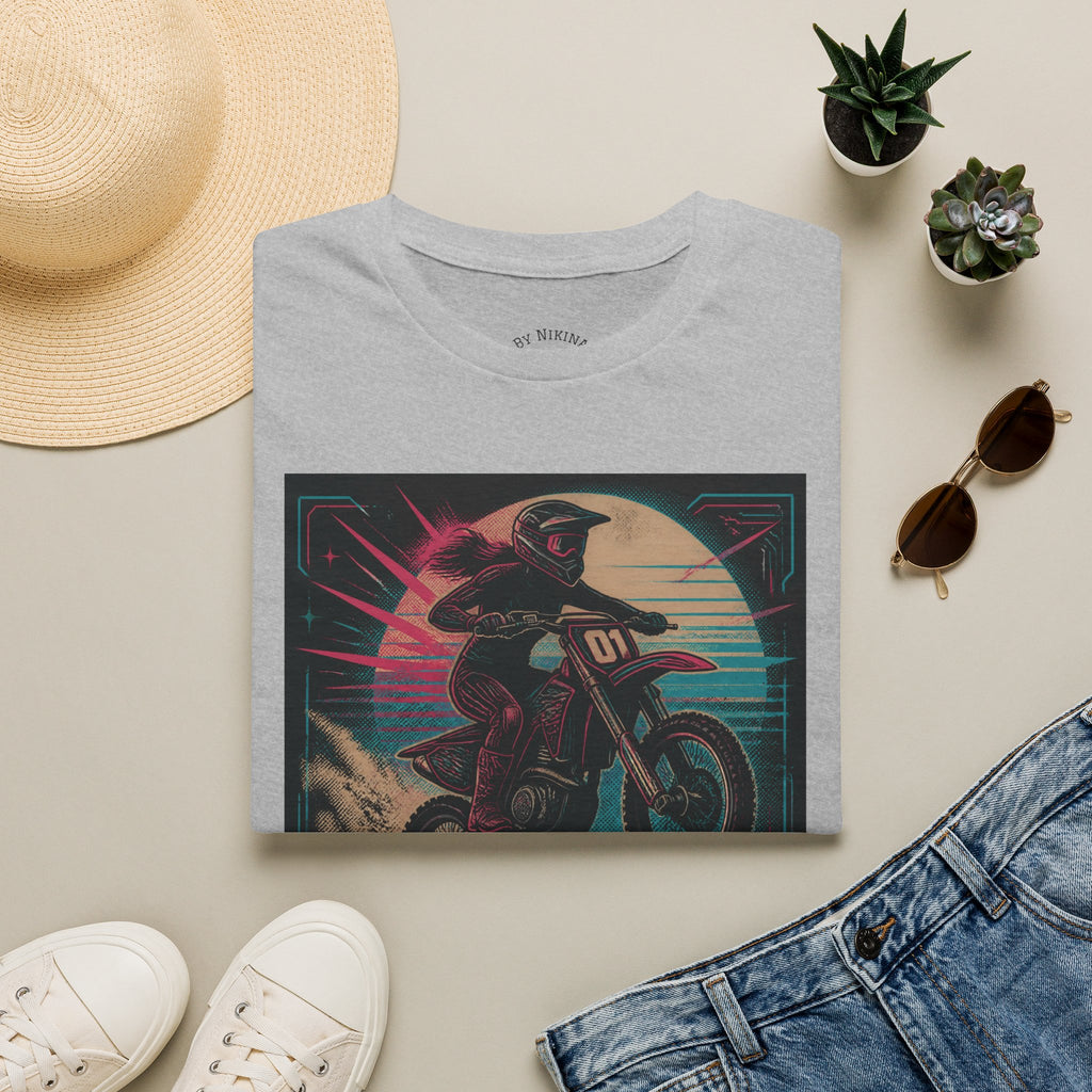T-Shirt — "Hot Moms Race" Retro Motorcycle Vintage Graphic Tee