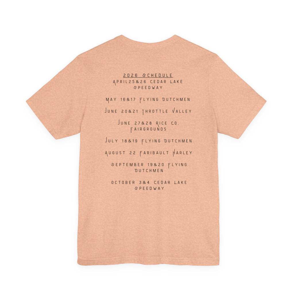 Minnesota Hot Mom's Tee — 2026 Racing Schedule Back Print T‑Shirt