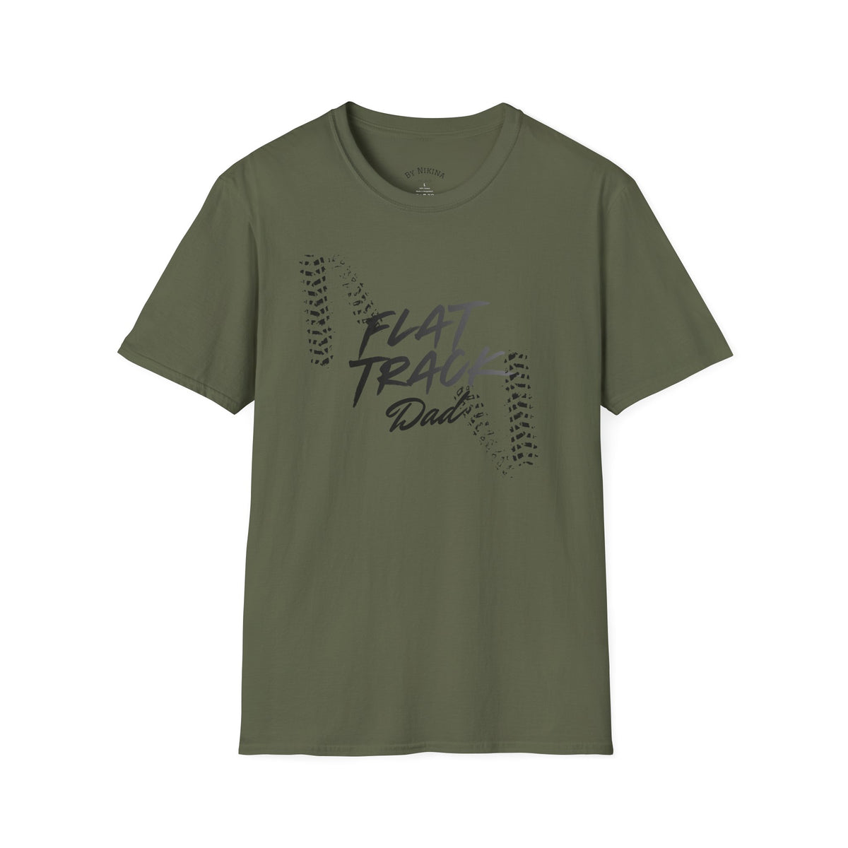 Flat Track Dad T‑Shirt — Moto Tire‑Track Racing Tee for Motorcycle Fathers