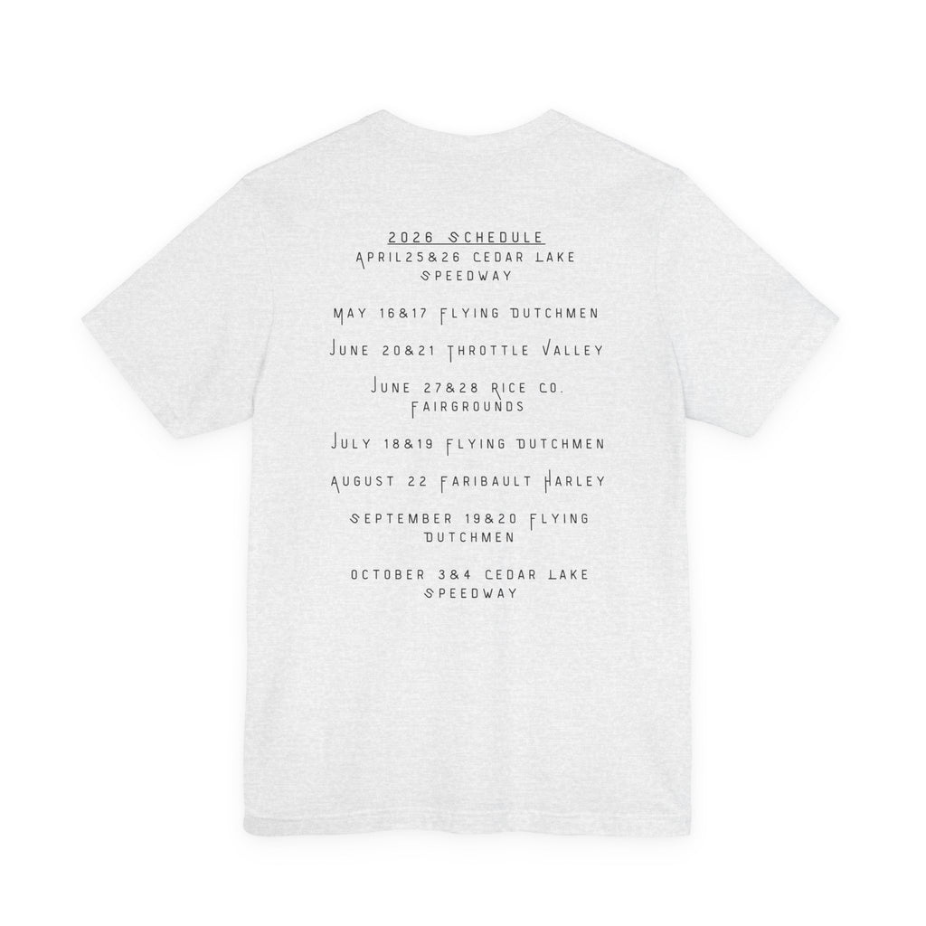 Minnesota Hot Mom's Tee — 2026 Racing Schedule Back Print T‑Shirt