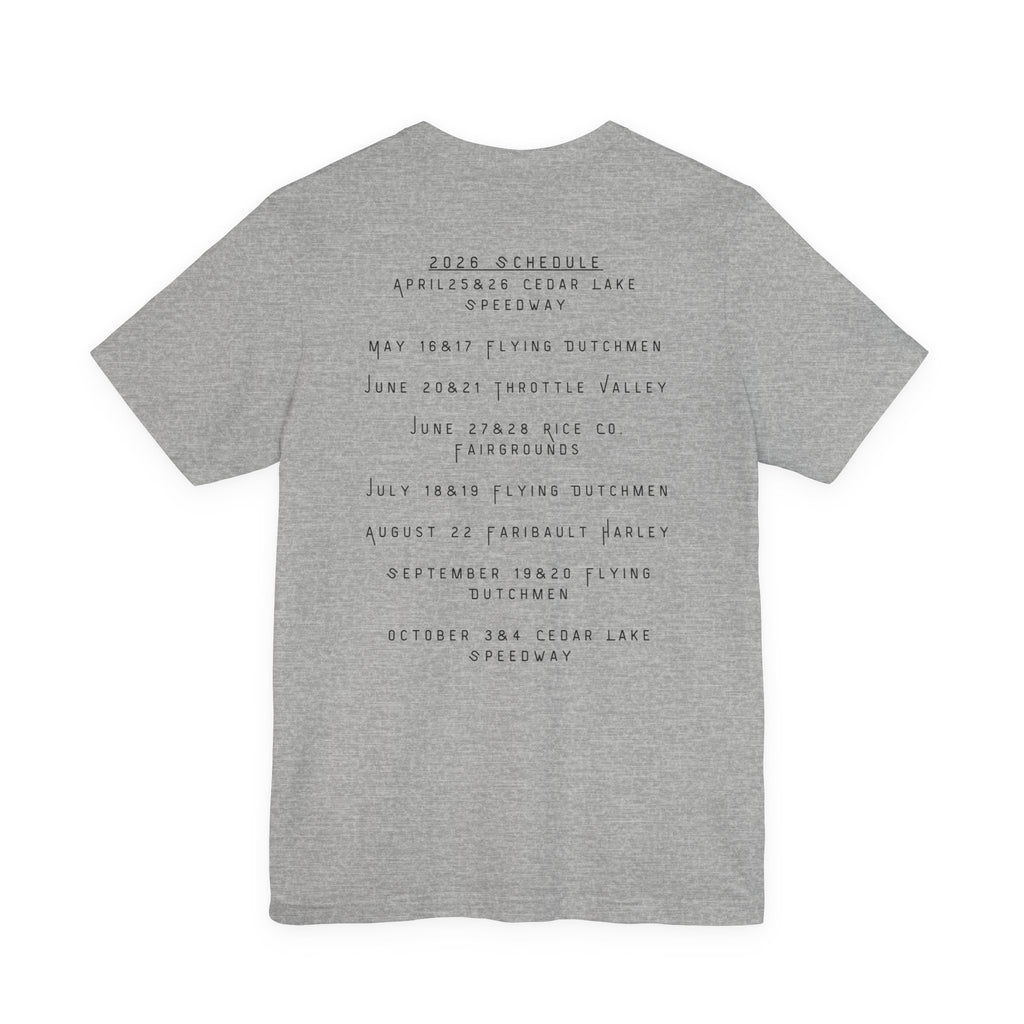 Minnesota Hot Mom's Tee — 2026 Racing Schedule Back Print T‑Shirt
