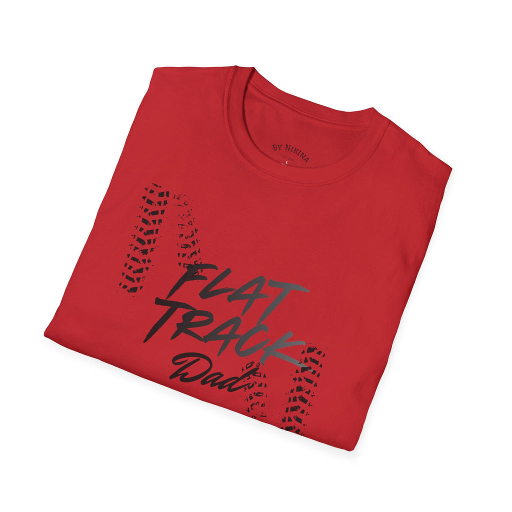 Flat Track Dad T‑Shirt — Moto Tire‑Track Racing Tee for Motorcycle Fathers